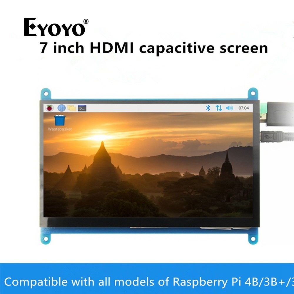 ♞,現貨熱賣 Aprotii 7吋 電腦螢幕 樹莓派螢幕1024x600 電容式 LCD 觸摸屏 HDMI