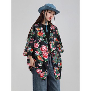爆款現貨 碎花襯衫女 新中式東北大花襯衫女 薄款短袖上衣女 今流行的別緻超好看襯衫女 極速出貨