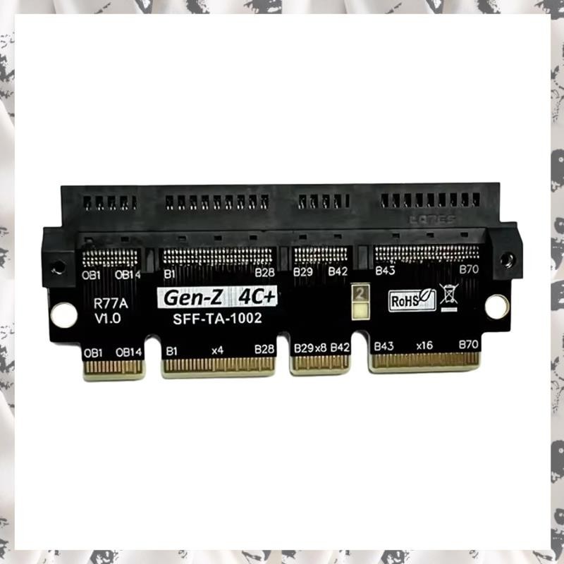 ♞,♘,♙(E X D K)PCIe5.0 X16 轉 Gen-Z 4C+ 適配卡 EDSFF 4C+ 凸起測試和保護卡