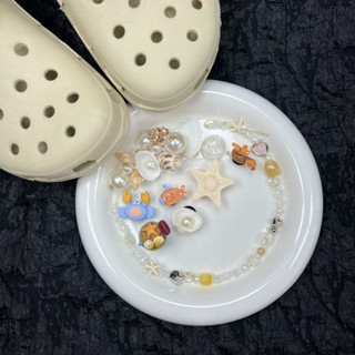 【桃園出貨】鞋裝飾ins潮洞洞鞋配飾2025年新款夏日沙灘海邊花園鞋釦貝殼掛鍊 適用 crocs 鞋釦 鞋花 韓國鞋釦