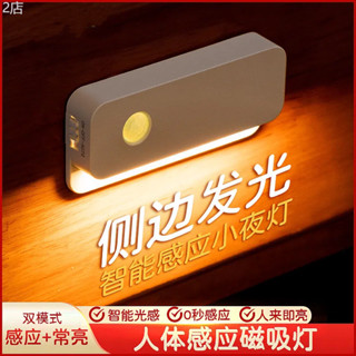 臺灣出貨 光感小夜燈 磁吸小夜燈 人體感應燈 衣櫃臥室燈 過道衛生間燈 USB充電