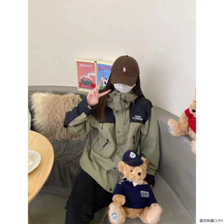 【新品上架】春季新外套女高級感潮流韓版BF原宿寬鬆百搭拼接防風衝鋒衣夾克衝鋒衣 外套 防風衣