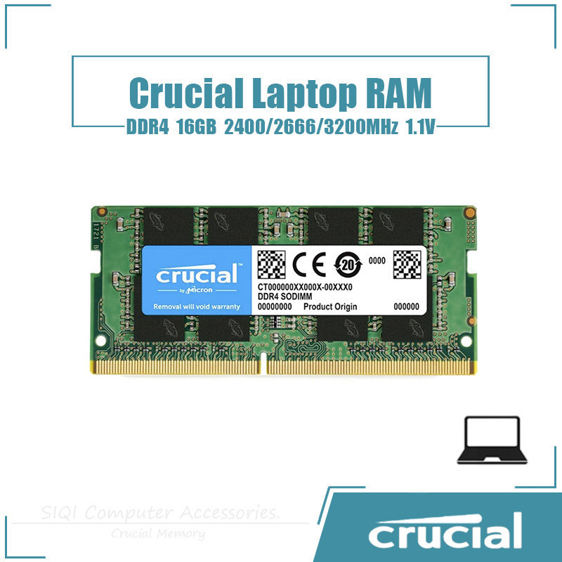 ♞,♘,Crucial 英睿達 16GB DDR4 2400MHz/2666MHz/3200MHz 筆記本電腦 RAM