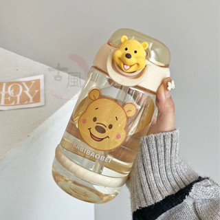 爆款 大容量 水杯 杯子 小熊維尼杯子ins風高顏值學生吸管杯可愛便攜耐摔大容量塑膠水杯 運動水壺 學生水杯 網紅水杯