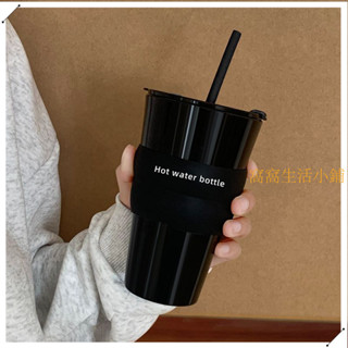 水杯2024新款男生高顏值玻璃杯帶蓋耐高溫吸管杯子夏天果汁咖啡杯