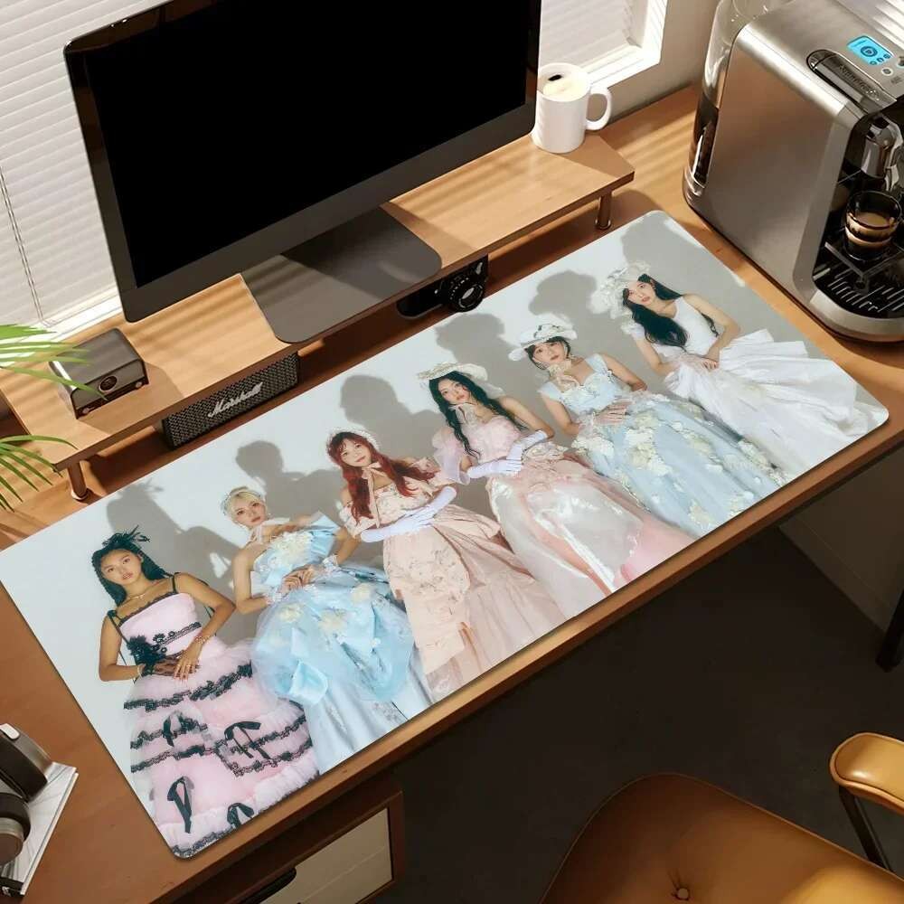 Hot Kpop OH MY GIRL Dreamy Resonance 適用於 PC 大型鼠標墊桌面遊戲鼠標墊縫合邊緣