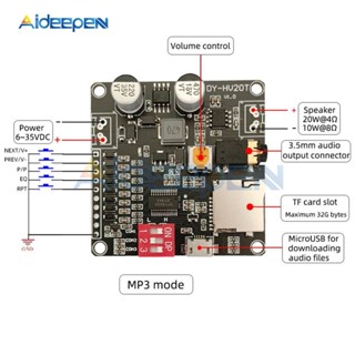 ♞12v/24v 電源 10W/20W 語音播放模組支援 Arduino 語音放大器模組的 TF 卡 MP3 音樂播放器
