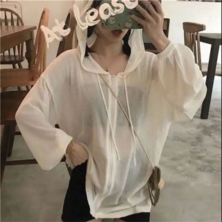 現貨 新品熱賣 女生寬鬆連帽防曬衣 超仙薄款連帽防曬衣小外套外套女夏韓版2025新款長袖寬鬆很仙的上衣