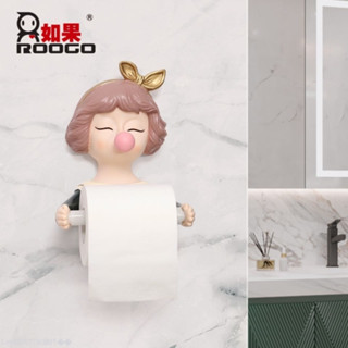 特賣新品 泡泡女孩衛生間紙巾盒廁所捲紙筒掛架創意衛生紙置物架抽紙盒免打孔