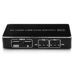 ♞,♘4k 60Hz 2 埠 USB HDMI KVM 切換器 1080p HDMI2.0 切換器 2X1 支援鍵盤鼠