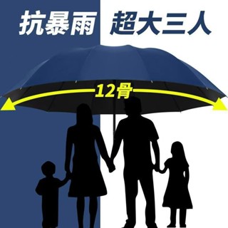 🚀桃園出貨🚀 超大12骨手動雨傘晴雨兩用傘黑膠防曬傘廣告傘折疊傘