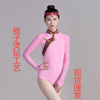新款 舞服 廣場舞 藏族舞蹈表演服藏族舞連身上衣練功服少數民族風半身大擺裙