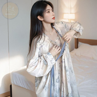 $免運$ 【晚安ONE-77】睡衣裙 長袖睡衣 連身睡衣 睡袍 居家服 國風睡衣 和服睡衣 長袖睡裙 長袖家居服