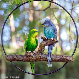 新品推薦 模擬鸚鵡裝飾擺飾假鳥 模擬鳥 裝飾小鳥動物戶外庭院花園裝飾掛件