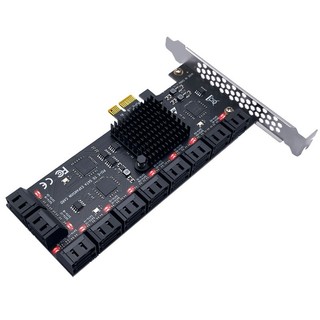 ♞Pcie SATA 適配器採礦 20/16/12/6/4 埠 SATA 6Gb 到 PCI Express 控制器擴