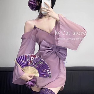 💖臺灣 出貨💖日式 和風媚姬 原創 日系 嬌妻 睡衣 浴袍 和服 睡裙 網紗 內衣家居服 角色扮演服 cos服 含胸墊