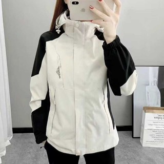 XIXI 防風外套 新款春秋冬季戶外拼色衝鋒衣女潮流防風防水加厚登山服外套男 保暖夾克防刮耐磨衝鋒衣 12AD