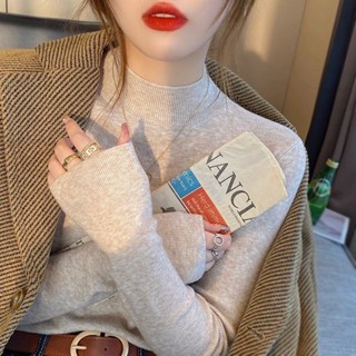 💕甜心大尺碼💕大尺碼半高領毛衣女秋冬新款針織衫修身顯瘦內搭長袖百搭洋氣打底衫上衣