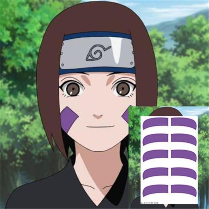 木葉村野原琳臉部紋身貼火影忍者COS防水持久動漫貼紙周邊臉貼