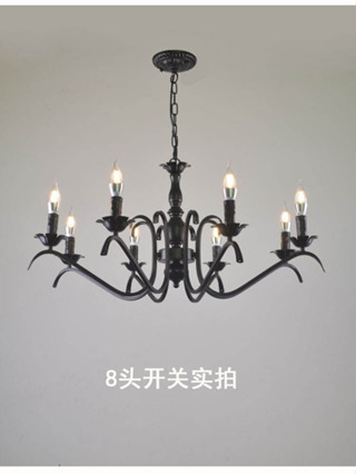現代簡約復古鐵藝黑色吊燈個性創意客廳餐廳燈臥室書房吊燈