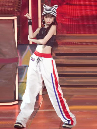 爵士表演服ive女團張元英同款打歌服背心棉褲套裝街舞舞蹈表演服
