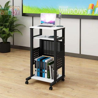站立電腦桌移動帶輪辦公會議桌臺式電腦列印機桌投影儀桌演講臺桌