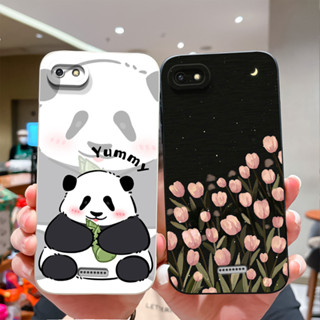 XIAOMI 可愛的熊貓鬱金香外殼適用於小米 Redmi 6A 6 手機殼軟矽膠防刮外殼適用於 Redmi 6 後蓋 R