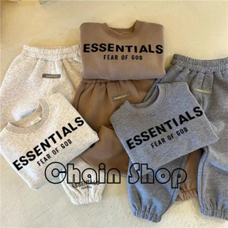 【ChainBaby】 男童女童加絨套裝 秋冬新款 兒童字母印花圓領衛衣 衛褲小童兩件套潮