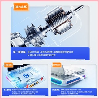 ♞,♘綠巨能V10筆記本電腦散熱器配備3500轉渦輪風扇 冷卻遊戲筆記本，帶有可調節支架 RGB燈光以及USB拓展塢，適