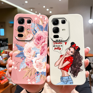 適用於 Infinix Note 50x 5G 手機殼漂亮甜美女孩花朵卡通圖案保護矽膠軟殼適用於 InfinixNote