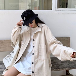 ♞,♘,♙【現貨】150公斤可穿 大尺碼 長袖外套女 大碼女裝胖mm韓版ins燈芯絨長袖風衣外套微胖顯瘦上衣 大尺碼女裝