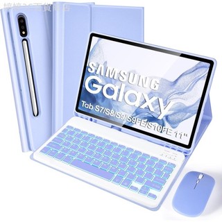 ♞SAMSUNG 適用於三星 Galaxy Tab S7/S8/S9/S9FE/S10FE 11 英寸的鍵盤 - 滑鼠和
