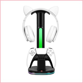 ♞,♘PS5/PS4/xboxseriesx/switch PRO手柄充電支架帶耳機掛架RGB彩燈