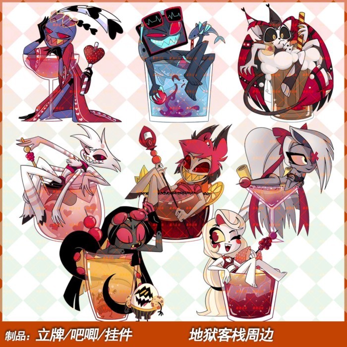 地獄客棧極惡老大VOX Husk vaggie 安吉爾阿拉斯托立牌鑰匙扣吧唧