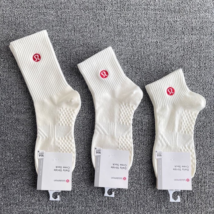 Lululemon夏季防臭香味男女襪子運動純棉情侶刺繡潮流通用款適合所有人