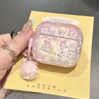 【華銘優選】 免運水晶粉櫻美樂蒂piano小羊適用Airpods4代蘋果耳機保護殼可愛軟萌 L421