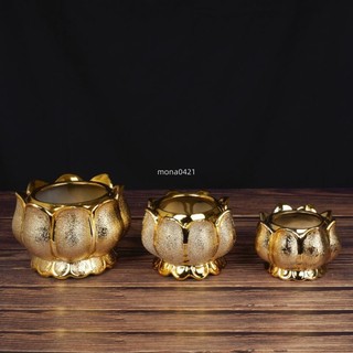 禪意擺件「限時大促」 蓮花花爐供佛家用陶瓷室內小燒香爐佛堂佛具用品房供奉仙家財神