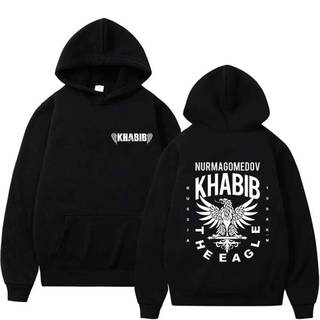 俄羅斯戰鬥機 Khabib The Eagle 連帽衫男士女士拳擊健身健身房超大街頭服飾男休閒抓絨棉運動衫