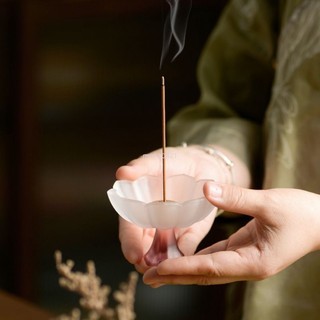 禪意擺件「限時大促」 中式禪意琉璃爐蓮花香爐香插香座線香託家用室內香薰爐香插
