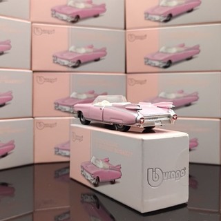 【全臺免運】比美高凱迪拉克敞篷老爺車1:72合金汽車模型 粉紅復古跑車車模 模擬收藏玩具 桌面擺飾 女孩男孩生日禮物