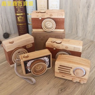 🔥臺灣出貨🔥優選 手工木製音樂盒木質復古相機音樂盒情侶節日禮物盒畢業紀念品
