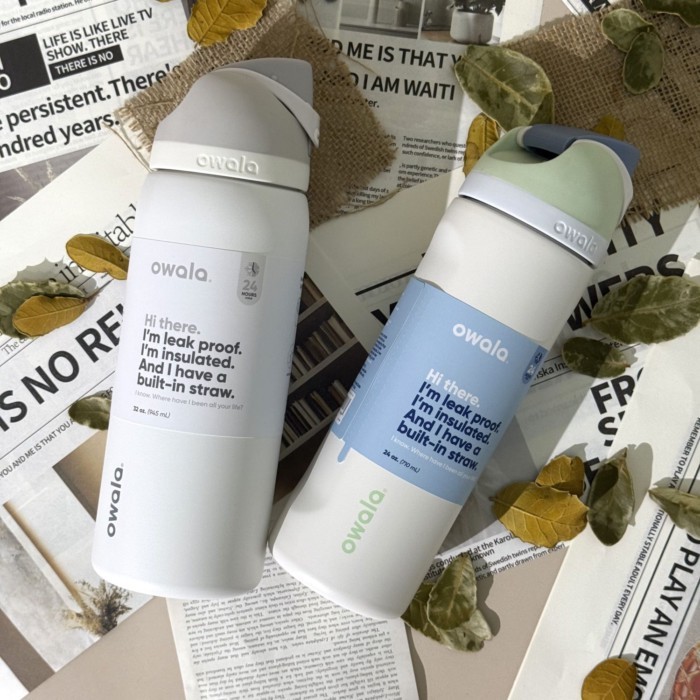 owala freesip 24OZ/32OZ/40OZ不鏽鋼吸管保溫杯運動杯彈蓋杯 E 7 4 U