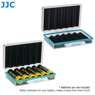 ♞,♘JJC 18650 電池收納盒 6個裝便攜電池盒 內置訂製成型海綿墊 防塵防水濺防短路閃光燈電池保護盒