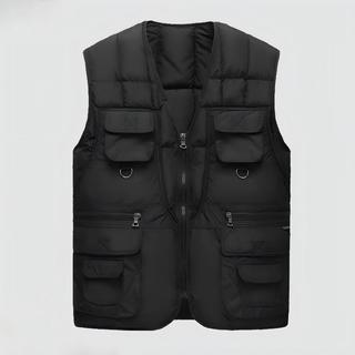 【臺灣出貨】L-5XL大碼男士秋冬馬甲 加棉機能背心 多口袋坎肩 加厚保暖 實用多功能 舒適百搭 戶外休閒 多口袋設計