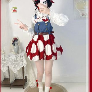 【聖誕節搶先購】 小紅帽Lolita洛麗塔原創cos服演出複古洋裝日常聖誕節公主蘑菇裙