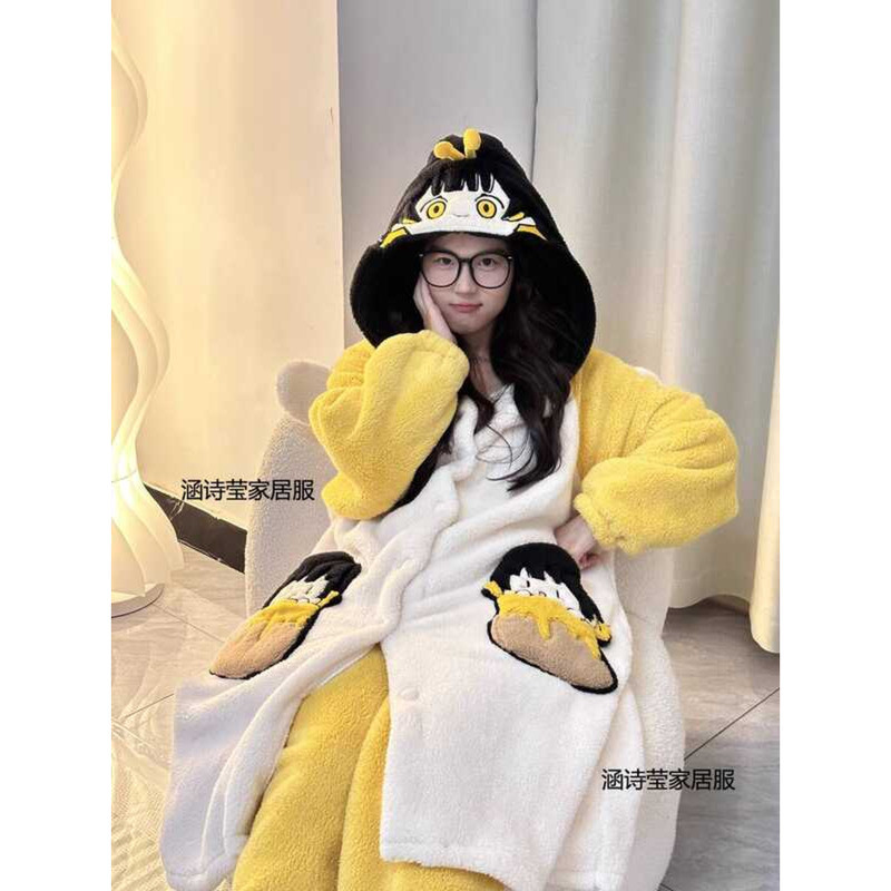 藍色監獄蜂樂回冬季珊瑚絨睡袍女加厚法蘭絨藍鎖二次元睡衣家居服 藍色監獄 周邊 睡衣 睡袍 藍色監獄周邊 動漫周邊 169