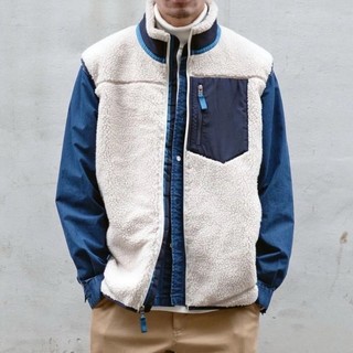 立領馬甲 羊羔毛背心 外層羔羊絨 口袋馬甲 保暖背心RetroX Fleece Vest 秋冬馬甲 Y1112