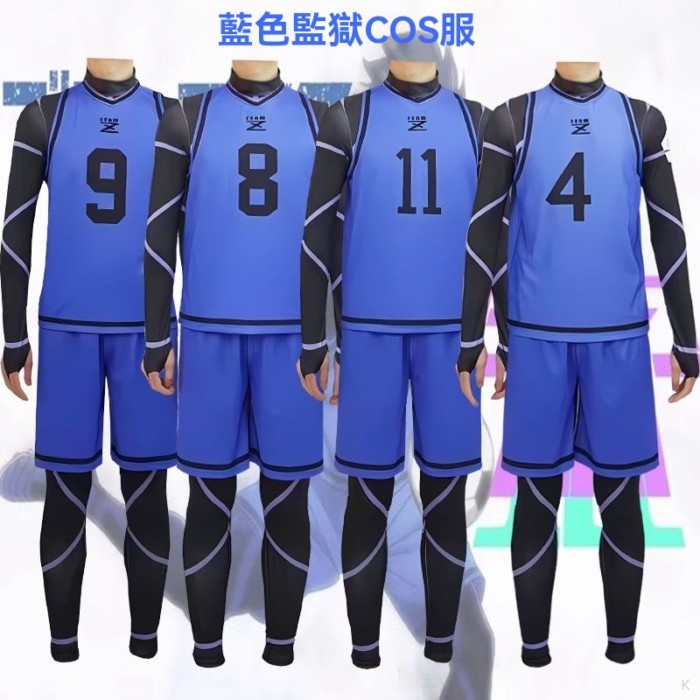 【限時促銷】優選 高品質 cos服 C356藍色監獄球衣球服cos服裝潔世一蜂樂回千切豹潔世一cos服 節日派對 活動佈