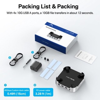 ♞,♘,♙ACASIS 10Gpbs雙盤位外接盒MAC Mini M4底座相容 Thunderbolt 4/3 擴充套件HD