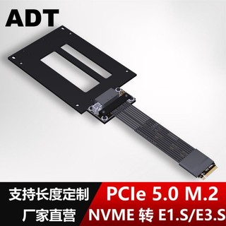 ADT M.2 NVMe 轉 E1.S/E3.S SSD延長轉接線 PCIe5.0 x4 支持Gen5